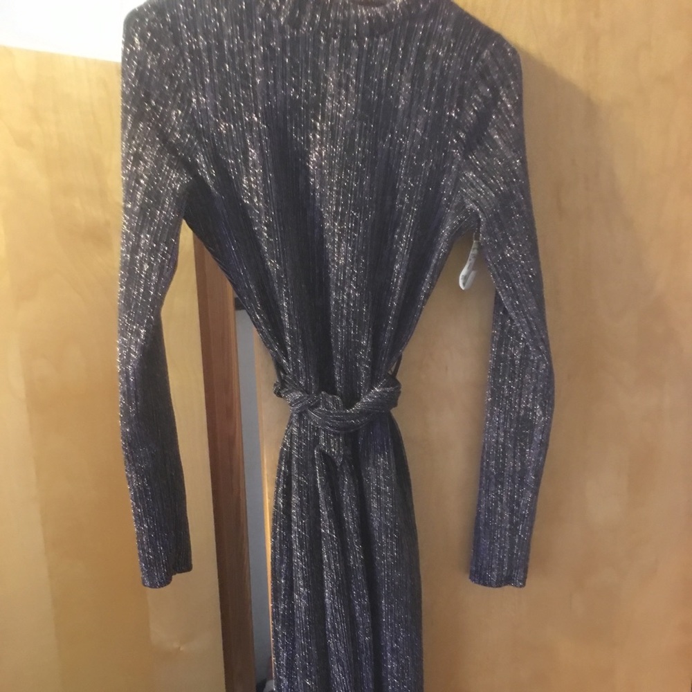 Black glittery sexy belted dress never worn